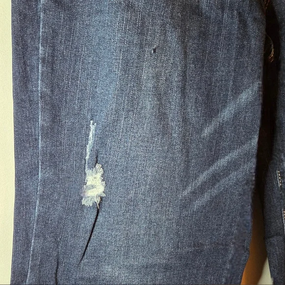 Dark Wash Flare Distressed Jeans, NWT - Picture 5 of 6